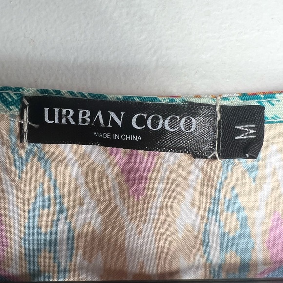 Urban CoCo Boho Print Tassel Toe Front Tunic Top/Dress size M Turquoise - Picture 4 of 14